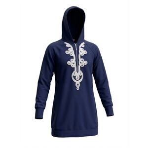 Lilly Pulitzer Navy Hooded Sweatshirt Dress XXS Embroidered